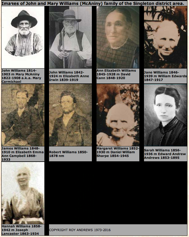 WILLIAMS FAMILY OF SINGLETON